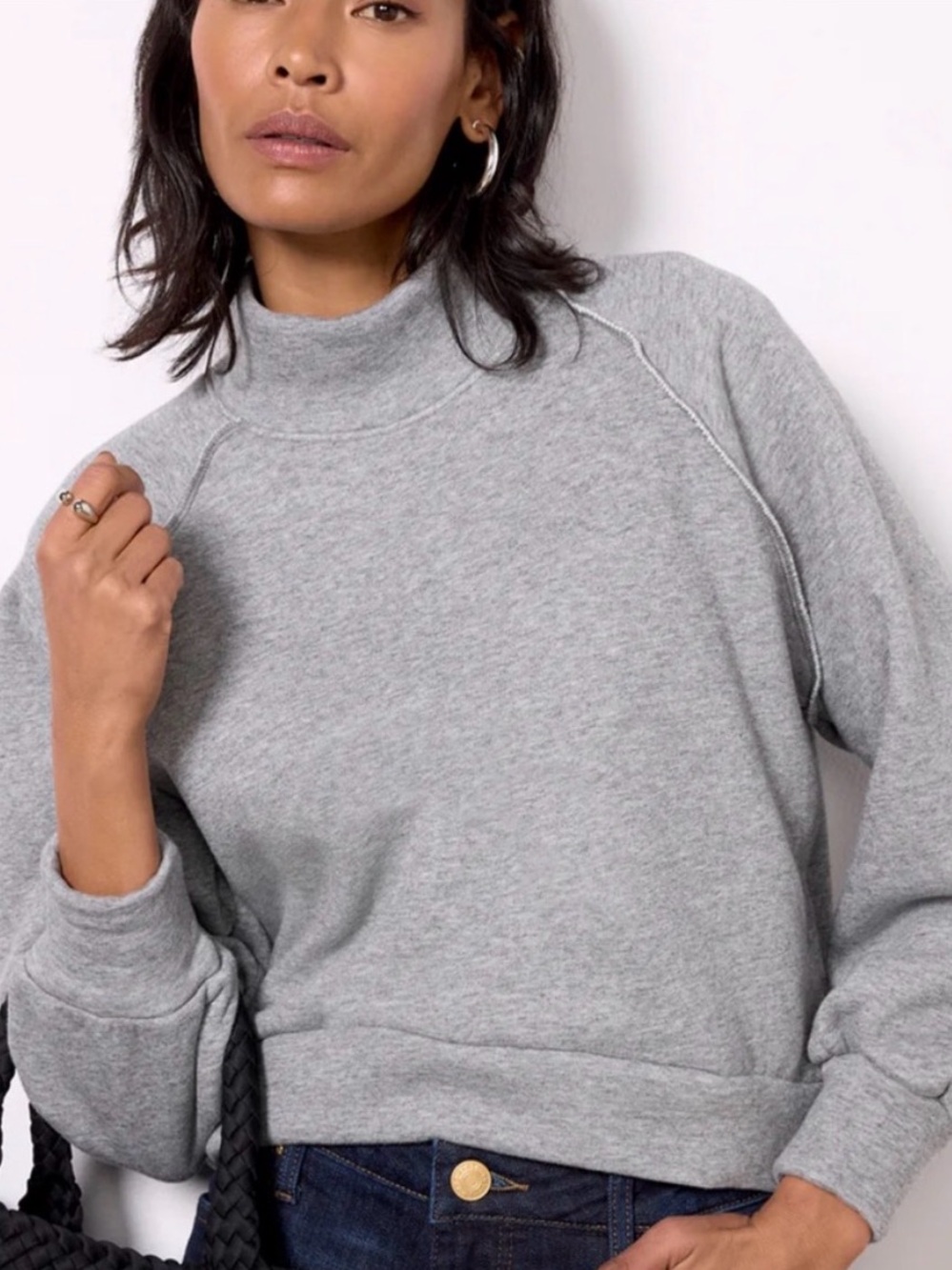 LNA Clothing Rhodes Fleece Pullover Size XL Mockneck Crew